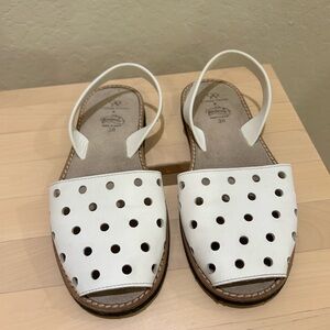 Riudavets sandals Women White Dot Leather Pons shoes US 7.5 EU 38 Avarcas Spain